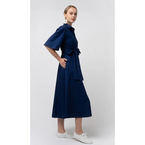 Womens Grammar NYC The Synonym Dress in French Navy by Grammar sz 4 Quiet Luxury - Picture 2 of 6